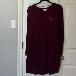 Style & Co. Deep Red Asymmetrical Dress